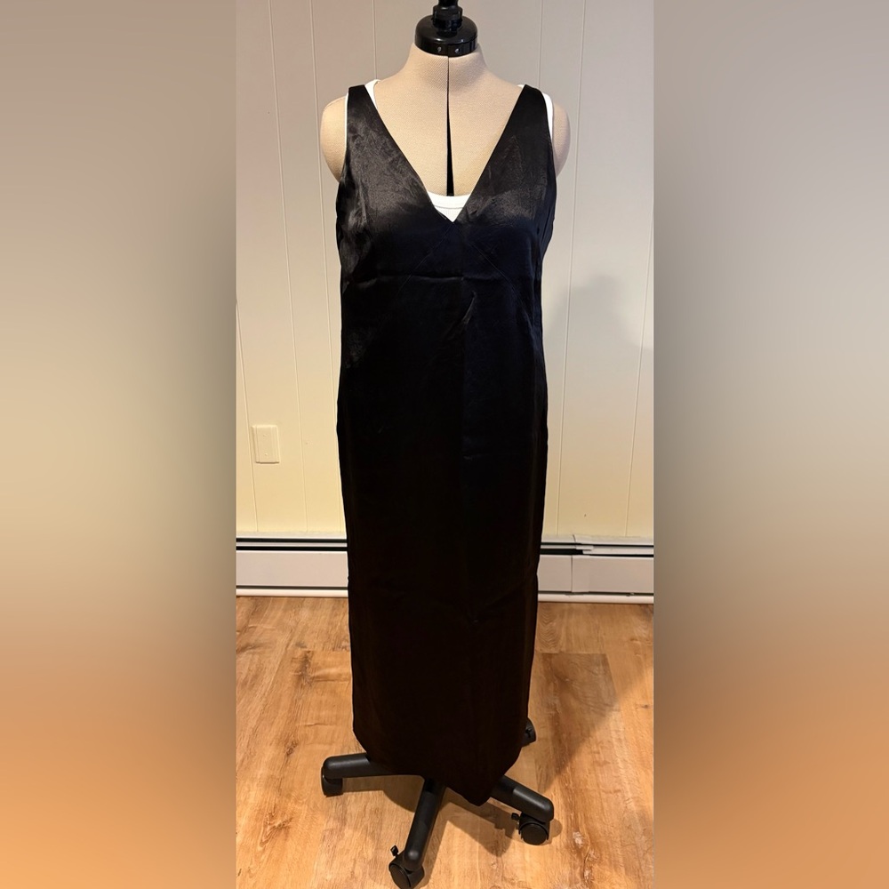 Everlane Black Satin V-Neck Slip Bridal Gown